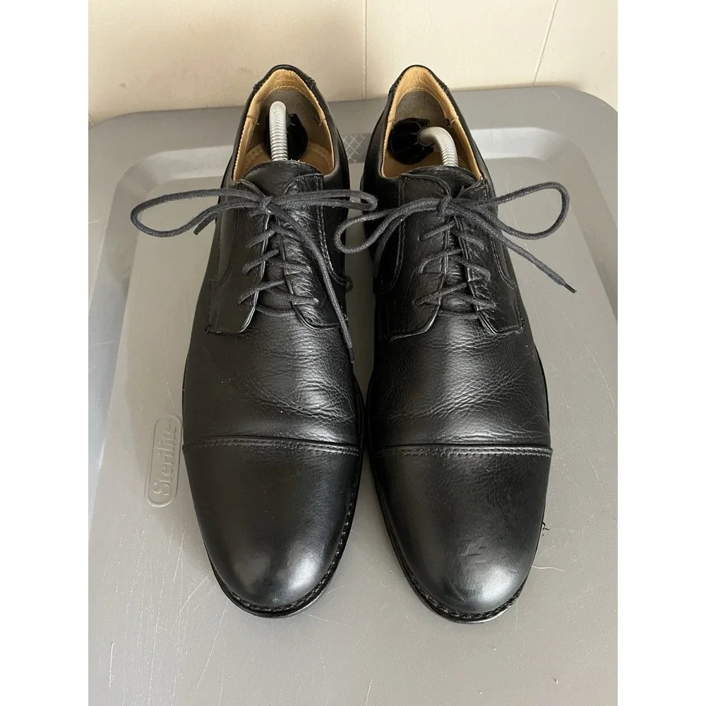 Studio Belvedere Black Leather Dress Shoes‎ Men's Size 10.5 D Duke Oxford